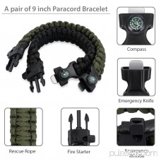 ESYNIC 24 Inch Survival Hand Pocket Gear Chain Saw with 33pcs Serrated + Flintstone + 9 Inch Paracord Bracelet Emergency Self-Rescue Tool Kit for Outdoor Camping